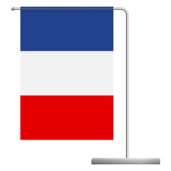 France flag on pole icon