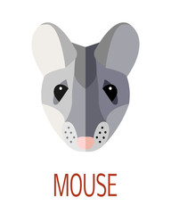 Naklejka na ściany i meble Vector illustration image of a mouse face in flat art style.