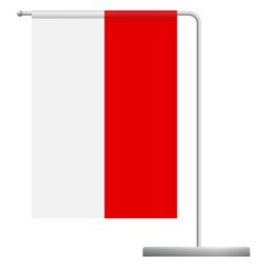 Naklejka premium Indonesia flag on pole icon