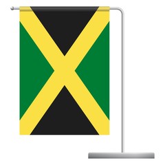 Jamaica flag on pole icon