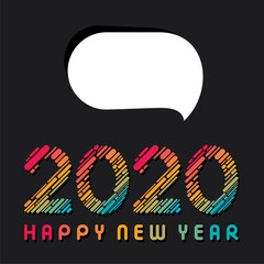 Happy new year 2020 card design
