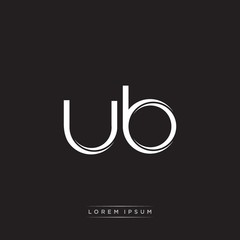 UB Initial Letter Split Lowercase Logo Modern Monogram Template Isolated on Black White