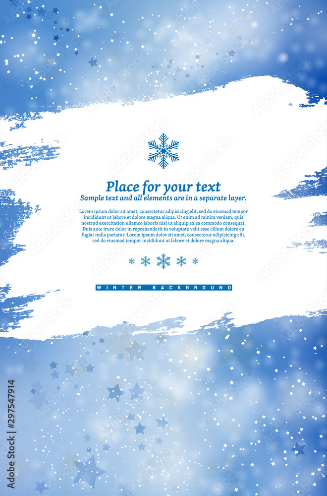 Canvas Prints blue winter background with grungy place for text