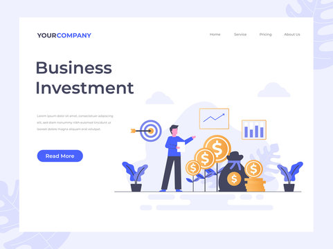 Business investment flat vector illustration concept, can be used for landing page, ui, web, app intro card, editorial, flyer, and banner.
