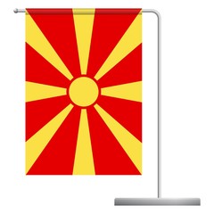 Macedonia flag on pole icon