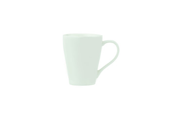 White cup isolated on white background.