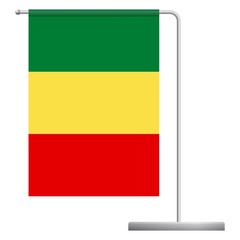 Mali flag on pole icon