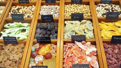 dry food in a street market in Spain