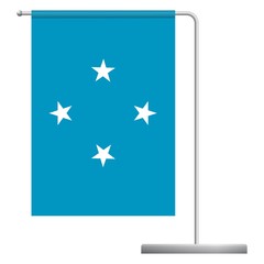 Micronesia flag on pole icon