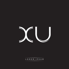 XU Initial Letter Split Lowercase Logo Modern Monogram Template Isolated on Black White