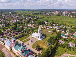 Top view on Church of the Virgin Hodegetria in sunny day, Vyazma, Smolensk region, Russia