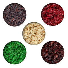 Mix of shisha with the aroma of fresh mint, cherry, coconut, Apple, grapes, located behind the round holes with shadows from them, stand out on a white background.