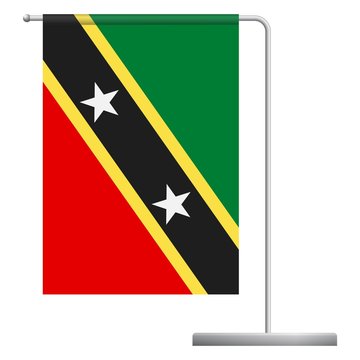Saint Kitts and Nevis flag on pole icon