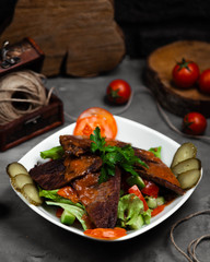 langet with assortment vegetable salad in the bowl