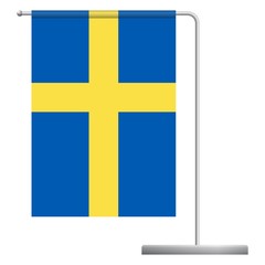 Obraz premium Sweden flag on pole icon