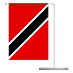 Trinidad and Tobago flag on pole icon
