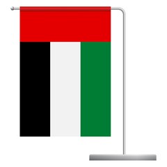 Obraz premium united arab emirates flag on pole icon