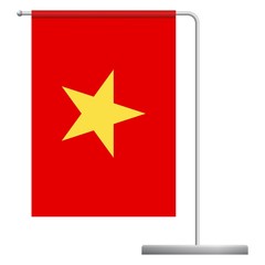 Vietnam flag on pole icon