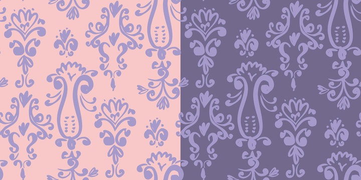 Cute kid style curl hand drawn seamless pattern
