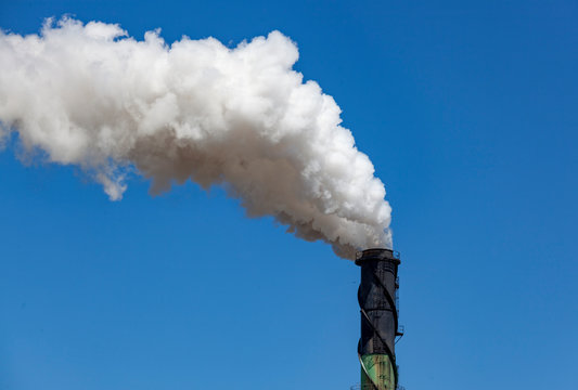 smoke stack billowing smoke