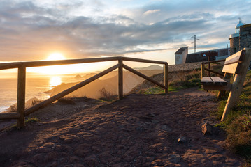 Fototapeta na wymiar Vidio Cape at sunrise, Asturias, Spain