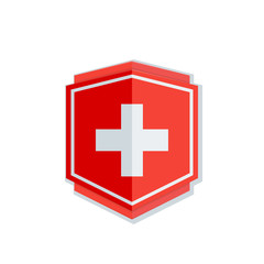 Swiss or Medical Shield protection sign illustration