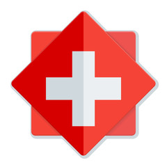 Obraz premium Swiss or Medical Shield protection sign illustration