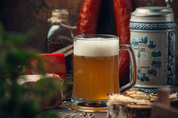 glass of bear with fresh foam