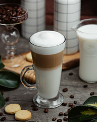 glass of cappuccino with cream
