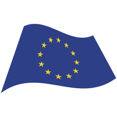 European Union. National flag, wave. Abstract concept, icon. Vector illustration.