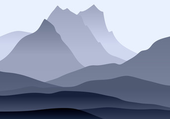 Fototapeta premium abstract monochrome vector landscape