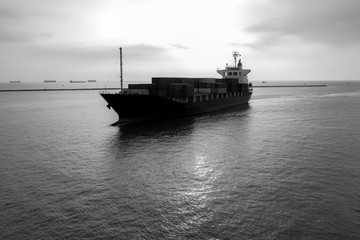 black and white shipping containers import and export international business