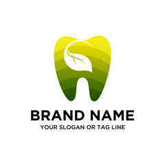 Vector design dental logo template with colorful styles