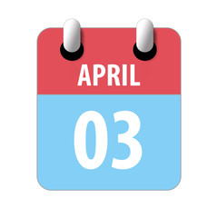 april 3rd. Day 3 of month,Simple calendar icon on white background. Planning. Time management. Set of calendar icons for web design. spring month, day of the year concept