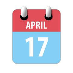 april 17th. Day 17 of month,Simple calendar icon on white background. Planning. Time management. Set of calendar icons for web design. spring month, day of the year concept