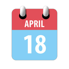 april 18th. Day 18 of month,Simple calendar icon on white background. Planning. Time management. Set of calendar icons for web design. spring month, day of the year concept