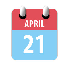 april 21st. Day 20 of month,Simple calendar icon on white background. Planning. Time management. Set of calendar icons for web design. spring month, day of the year concept