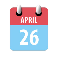 april 26th. Day 26 of month,Simple calendar icon on white background. Planning. Time management. Set of calendar icons for web design. spring month, day of the year concept