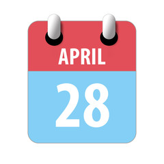 april 28th. Day 28 of month,Simple calendar icon on white background. Planning. Time management. Set of calendar icons for web design. spring month, day of the year concept