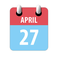 april 27th. Day 27 of month,Simple calendar icon on white background. Planning. Time management. Set of calendar icons for web design. spring month, day of the year concept