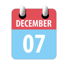 december 7th. Day 7 of month,Simple calendar icon on white background. Planning. Time management. Set of calendar icons for web design. winter month, day of the year concept