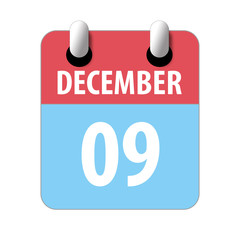 december 9th. Day 9 of month,Simple calendar icon on white background. Planning. Time management. Set of calendar icons for web design. winter month, day of the year concept
