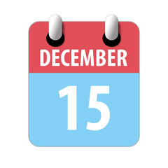 december 15th. Day 15 of month,Simple calendar icon on white background. Planning. Time management. Set of calendar icons for web design. winter month, day of the year concept