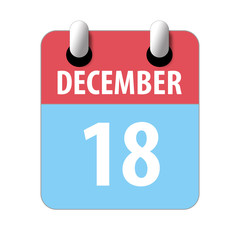 december 18th. Day 18 of month,Simple calendar icon on white background. Planning. Time management. Set of calendar icons for web design. winter month, day of the year concept