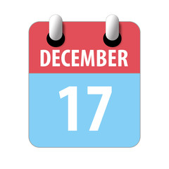 december 17th. Day 17 of month,Simple calendar icon on white background. Planning. Time management. Set of calendar icons for web design. winter month, day of the year concept