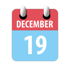december 19th. Day 19 of month,Simple calendar icon on white background. Planning. Time management. Set of calendar icons for web design. winter month, day of the year concept