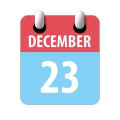 december 23rd. Day 23 of month,Simple calendar icon on white background. Planning. Time management. Set of calendar icons for web design. winter month, day of the year concept