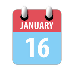 january 16th. Day 16 of month,Simple calendar icon on white background. Planning. Time management. Set of calendar icons for web design. winter month, day of the year concept