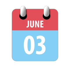 june 3rd. Day 3 of month,Simple calendar icon on white background. Planning. Time management. Set of calendar icons for web design. summer month, day of the year concept