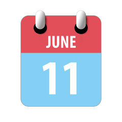 june 11th. Day 11 of month,Simple calendar icon on white background. Planning. Time management. Set of calendar icons for web design. summer month, day of the year concept